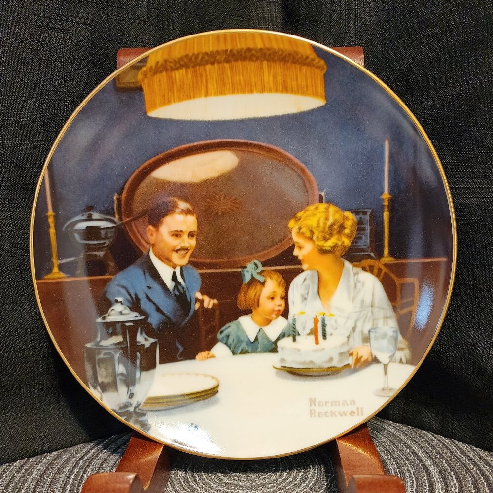 The Birthday Wish - Norman Rockwell Collectors' Plate VTG